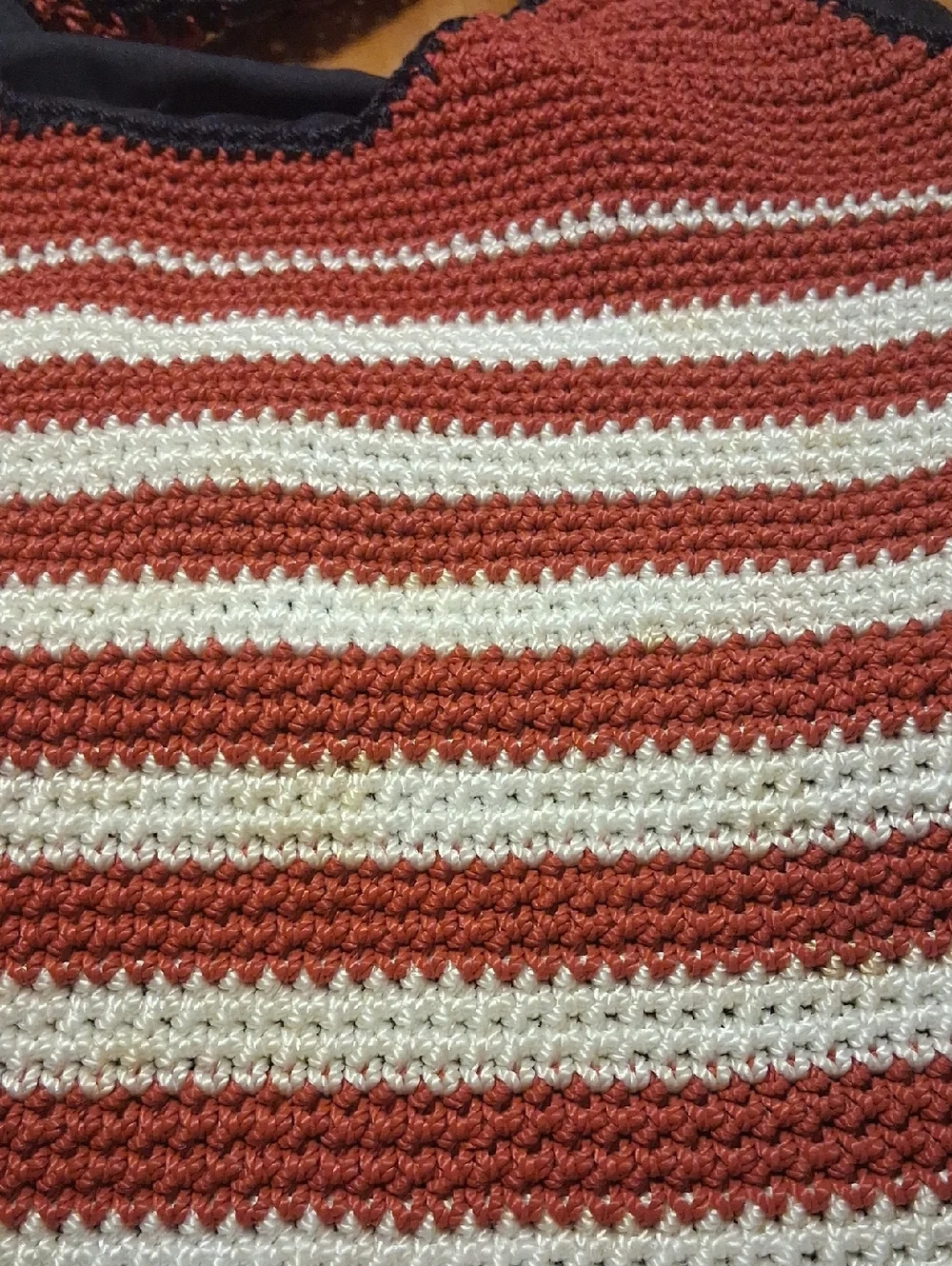 The Ssk Crochet American Flag Tote Bag in Red, White & Blue - Picture 6 of 13